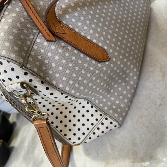 Fossil handbag gray and white dotted canvas - Picture 2 of 12